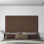 vidaXL Panouri de perete, 12 buc. , maro, 60x15 cm, textil, 1, 08 m2 (343819)