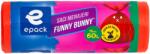 Epack Funny Bunny szemeteszsák, 60 l, 60 x 71 cm + 16 cm, 15 darab/tekercs, Piros