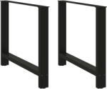 vidaXL 2 db fekete acél étkezőasztal láb 90 x (72-73) cm (VD4013316)