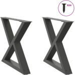 vidaXL 2 db antracitszürke acél dohányzóasztal láb 60 x (42-43, 3) cm (VD4012710)