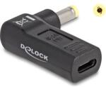 Delock USB-C - DC 4, 8 x 1, 7mm F/M töltő adapter fekete 90 60006 (60006)