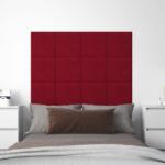 vidaXL 12 db bordó bársony fali panel 30 x 30 cm 1, 08 m2 (344046)