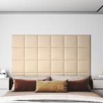 vidaXL 12 db krémszínű szövet fali panel 30 x 30 cm 1, 08 m2 (343788)