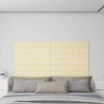 vidaXL 12 db krémszínű műbőr fali panel 90 x 15 cm 1, 62 m2 (343996)