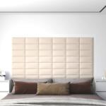 vidaXL 12 db krémszínű bársony fali panel 30 x 15 cm 0, 54 m2 (343787)