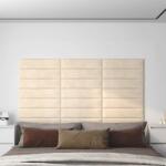 vidaXL 12 db krémszínű bársony fali panel 60 x 15 cm 1, 08 m2 (343843)