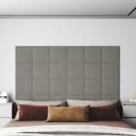vidaXL 12 db világosszürke bársony fali panel 30 x 30 cm 1, 08 m2 (343807)