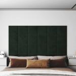 vidaXL 12 db sötétzöld bársony fali panel 30 x 30 cm 1, 08 m2 (343809)