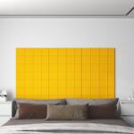 vidaXL 12 db sárga bársony fali panel 60 x 15 cm 1, 08 m2 (344069)