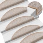 vidaXL 10 db világosbarna lépcsőszőnyeg 56x17x3 cm (149739)