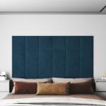 vidaXL 12 db kék bársony fali panel 30 x 30 cm 1, 08 m2 (343806)