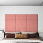 vidaXL 12 db rózsaszín bársony fali panel 60x30 cm 2, 16 m2 (343866)