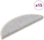 vidaXL 15 db ezüstszínű öntapadó lépcsőszőnyeg 56x17x3 cm (326895)