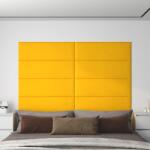 vidaXL 12 db sárga bársony fali panel 90 x 30 cm 3, 24 m2 (343925)