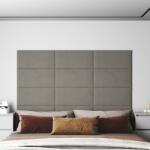 vidaXL 12 db világosszürke bársony fali panel 60x30 cm 2, 16 m2 (343863)