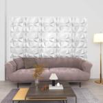 vidaXL 24 darab gyémánt fehér színű 3D fali panel 50 x 50 cm 6 m2 (150911)