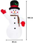  LED felfújható hóember dekor 180 cm, IP44, hideg fehér fény (CL4056)