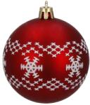  Karácsonyi műanyag gömbdísz készlet, 5 cm, 30 db, piros-fehér, törhetetlen (CA0151)
