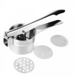 Herzberg Cooking Rozsdamentes acél krumplinyomó 3 cserélhető tárcsával, csúszásgátló fogantyú (HG-8111)