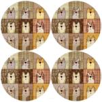 Bertoni Pexeso Beige kör alakú filc asztali alátét szett, 4 db, 33 cm (87099)