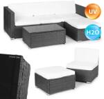 MultiGarden Szürke moduláris kerti sarokkanapé asztallal, technorattan, edzett üveg (CRF1813 DARK GREY)