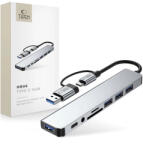 Tech-Protect HB06 8in1 USB-C HUB Adapter - 2xUSB2.0 + 2xUSB3.0 + USB-C + SD/TF + AV3.5 (HB06)