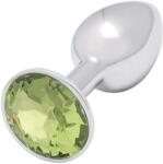 Sunfo - fém anál plug lime kővel (ezüst) - erotikashow