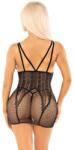  Szivecske mintás hálós fekete miniruha Heart net mini dress - black o/s