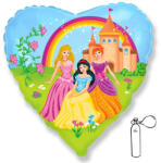 Flexmetal Fólia lufi, hercegnők és kastély, szív alakú, 48 cm