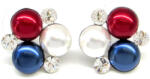 ÓRIÁS DÍSZES TRIPLA XENA fülbevaló ÓRIÁS TRIPLA bedugós fülbevaló - 16 mm (tengerész kék-fehér-piros) (2025061101)