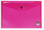 E-collection műanyag, patentos A/4 irattasak - átlátszó pink