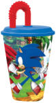 Sonic, a sündisznó Speedy szívószálas pohár, műanyag 430 ml (STF40530)