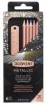 Derwent Set 6 creioane colorate metalice cu rigla Derwent