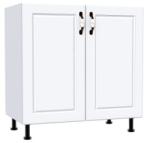 Spectral Mobila Corp inferior cu 2 usi 80 cm Zebra, Alba/MDF Alb Lucios, fara blat 80 x 82 x 50