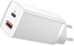 Baseus GaN2 Lite fali töltő, USB + USB-C, 65 W, EU (fehér)