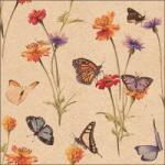 Ambiente Butterfly garden nature papírszalvéta 33x33cm, 20db-os