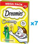 Dreamies Creamy MEGA PACK 84x10 g recompense pisici, cu branza si iarba matei
