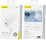 FONENG hálózati töltő EU42 GaN PD 20W 1xUSB-C + 1xUSB QC3.0 + kábel USB-C - Lightning Fehér
