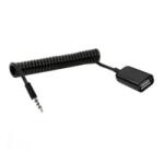 Gigapack Audió adapter kábel (USB aljzat - 3.5mm jack, OTG, spirálkábel) FEKETE ' csomagolás' (GP-162453) (GP-162453)