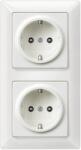 Siemens - Set complet de chei tubulare Siemens - 2 insertii tubulare SCHUKO si cadru cu 2 pliuri in alb titan, pentru montare incastrata, 5UB1511, 5TG2552-0 (SIE041522)