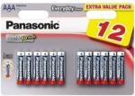 Panasonic Alkaline Everday Power AAA elemek, 12 db (LR03EPS/12BW)