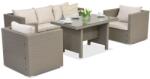 Garden Point Roma Apetito 5 technorattán kerti bútorok, világosszürke (GAP419-5)