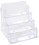 Exacompta Névjegykártya tartó, asztali, 4 rekesz, EXACOMPTA "Office", áttetsző (71158D) - tonerpiac