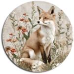  Nyomtatott fa tábla koszorú közép - Erdei állatok - róka 11, 8cm - kosarbolt