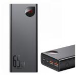 Baseus ADAMAN vésztöltő 2 USB+Type-C aljzat (20000mAh, 65W, PD gyorstöltő 3.0, LED kijelző) FEKETE (PPIMDA-D01)