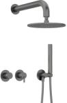 Deante Concealed shower set with overhead shower - with horizontal mixer (NQS_D0YK)