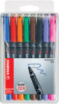 STABILO Permanent marker készlet 0, 7mm, STABILO OHPen F, 8 klf. szín (842/8) - nyomtass-olcson