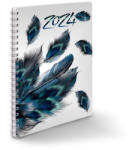 Realsystem Határidőnapló spirálozott SP1 A/5 heti fehér lapokkal tollak Realsystem 2024 (8311-56)