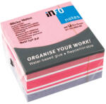 Info Notes Jegyzettömb GLN öntapadós, 75x75 mm, 400 lap, pasztell színek (fehér, pink, lila) (5654-69)