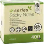 A-series Jegyzettömb öntapadó 75x75mm 400lap A-Series sárga (AS0879) - nyomtass-olcson